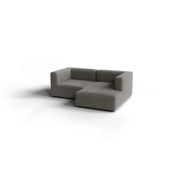 Chaiselongue, rechts -TASI- Farbe Shitake - Stoff: kvadrat Melange Nap