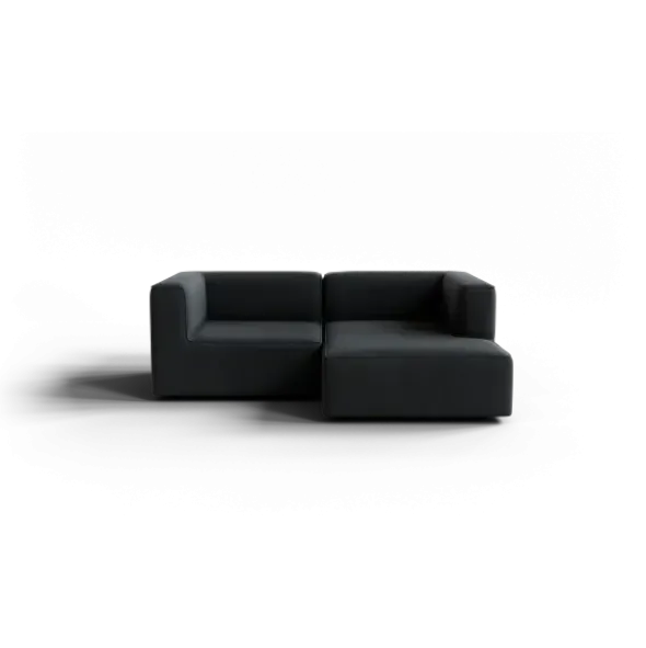 Chaiselongue, rechts -TASI- Farbe Coal - Stoff: kvadrat Melange Nap