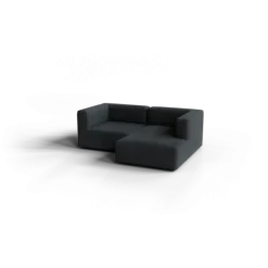 Chaiselongue, rechts -TASI- Farbe Coal - Stoff: kvadrat Melange Nap