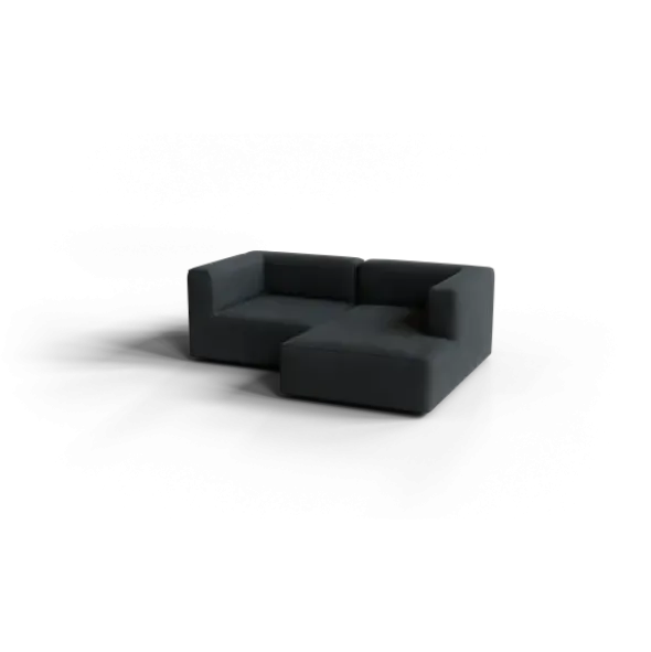 Chaiselongue, rechts -TASI- Farbe Coal - Stoff: kvadrat Melange Nap