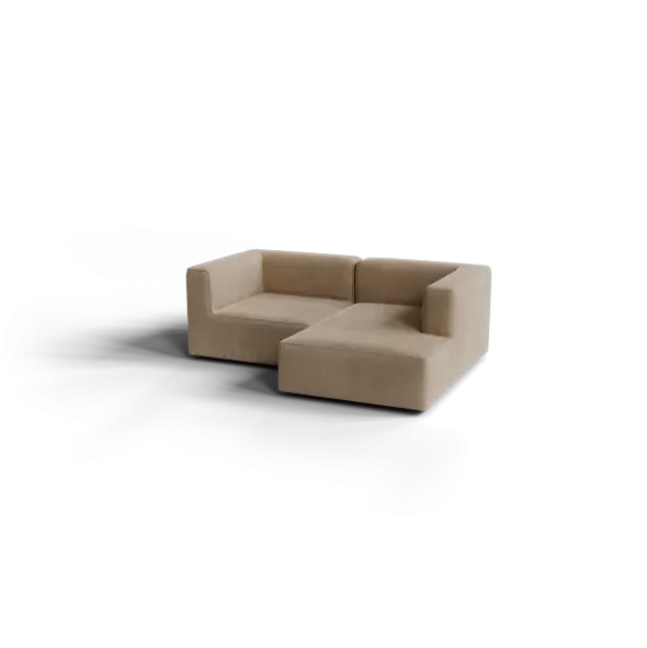 Chaiselongue, rechts -TASI- Farbe Shitake - Stoff: kvadrat Moss