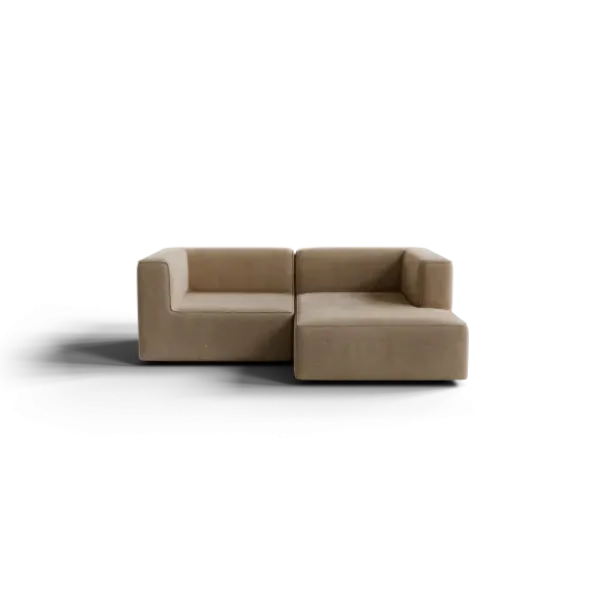 Chaiselongue, rechts -TASI- Farbe Shitake - Stoff: kvadrat Moss