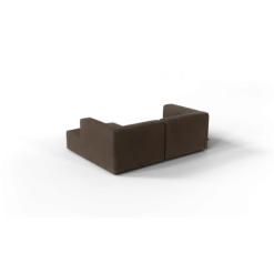 Chaiselongue, rechts -TASI- Farbe Espresso - Stoff: kvadrat Moss