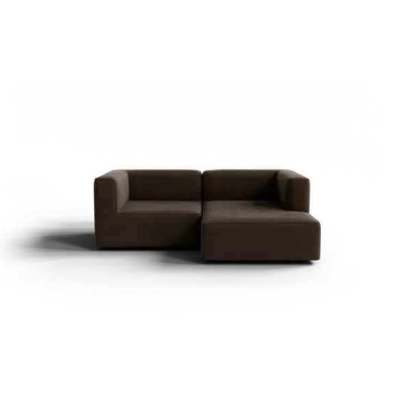 Chaiselongue, rechts -TASI- Farbe Espresso - Stoff: kvadrat Moss
