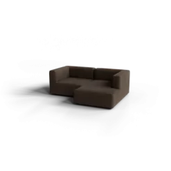 Chaiselongue, rechts -TASI- Farbe Espresso - Stoff: kvadrat Moss