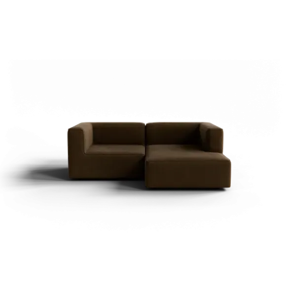 Chaiselongue, rechts -TASI- Farbe Agave Green - Stoff: kvadrat Moss