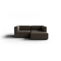 Chaiselongue, rechts -TASI- Farbe Shitake - Stoff: Boucla