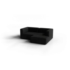 Chaiselongue, rechts -TASI- Farbe Coal - Stoff: Boucla