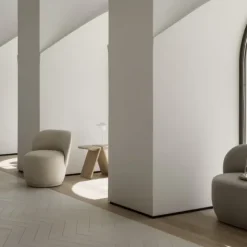 Drehsessel -KUON- Boucla Beige