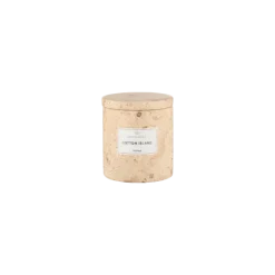 Duftkerze -FRABLI- Farbe Travertin - Größe S, Duft: Cotton Island