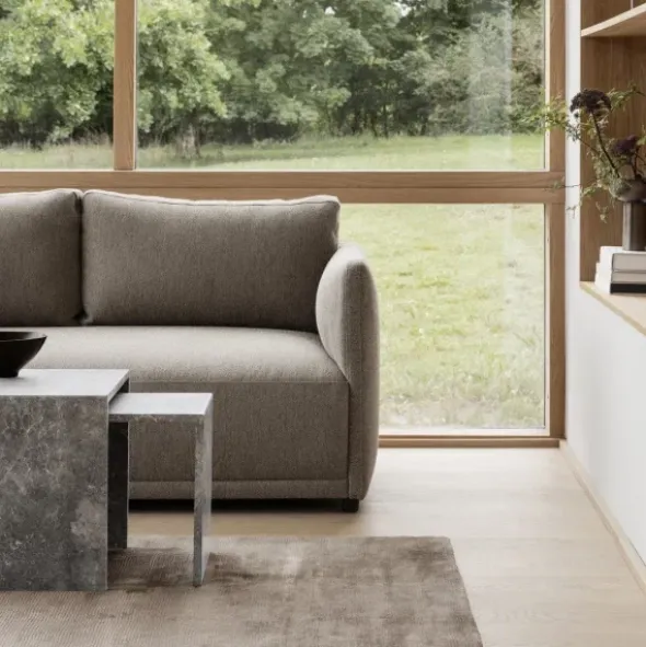 2er Set Beistelltische -VARU- Farbe Tundra Gray - aus Marmor