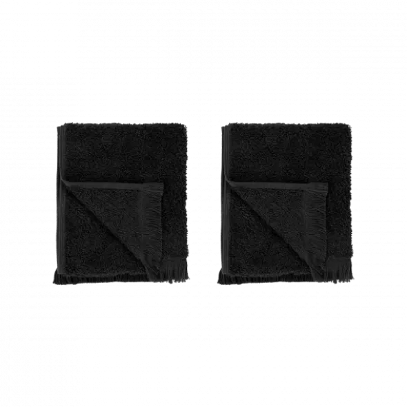 2er Set Gästehandtücher -FRINO- Farbe Black - Größe 30 x 50 cm