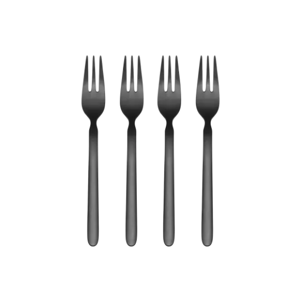 4er Set Kuchengabeln -STELLA- Farbe Black