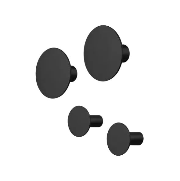 4er Set Wandhaken -PONTO- Farbe Black