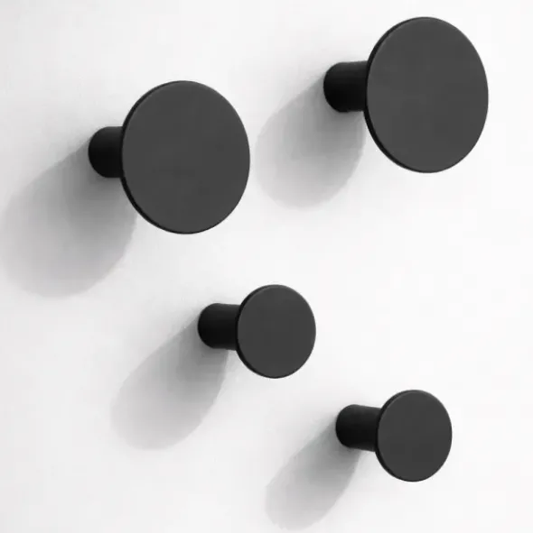 4er Set Wandhaken -PONTO- Farbe Black