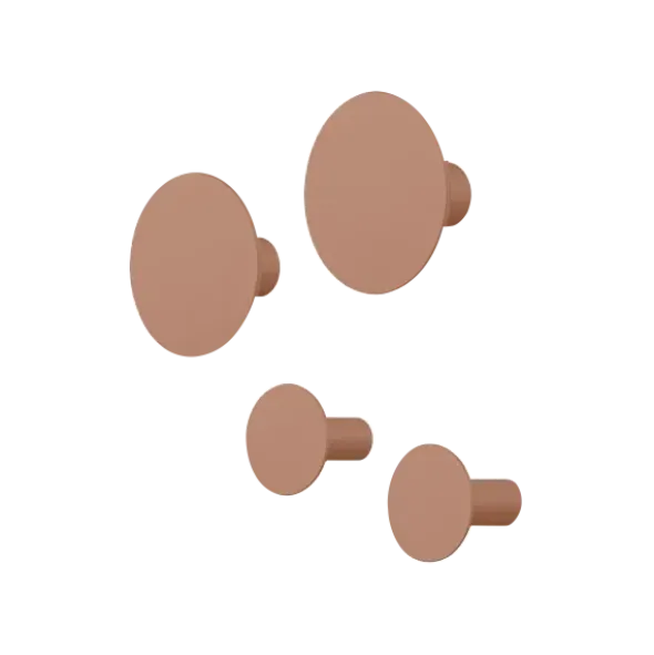 4er Set Wandhaken -PONTO- Farbe Mocha Mousse