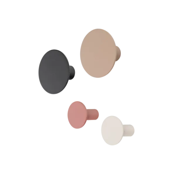 4er Set Wandhaken -PONTO- Farben Moonbeam, Espresso… - versch. Größen