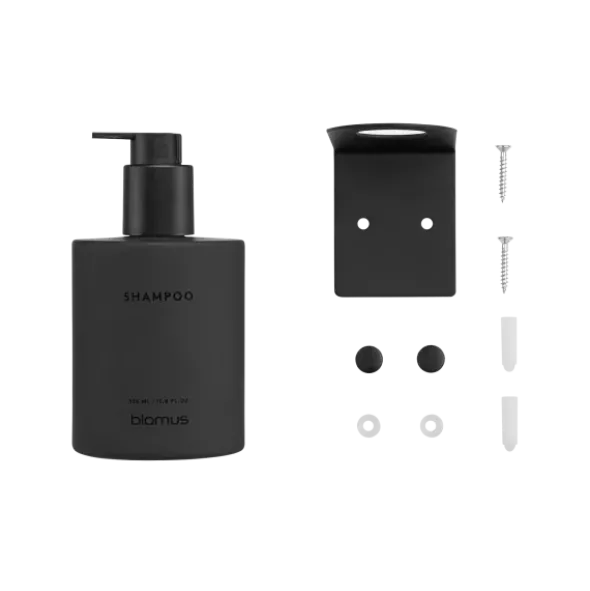 Glasflasche Shampoo -KIREI- Farbe Smoke - Größe 350 ml, Schrauben
