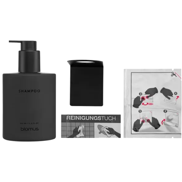 Glasflasche Shampoo -KIREI- Farbe Smoke - Größe 350 ml, Kleben
