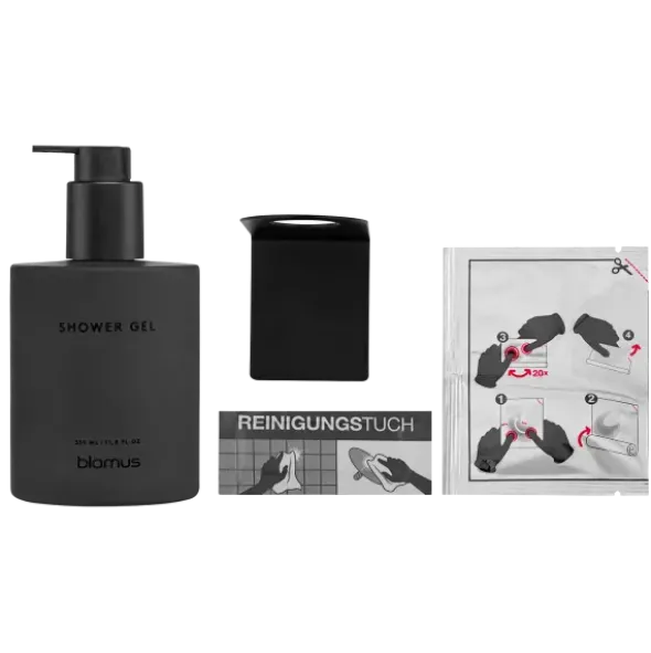 Glasflasche Shower Gel -KIREI- Farbe Smoke - Größe 350 ml, Kleben