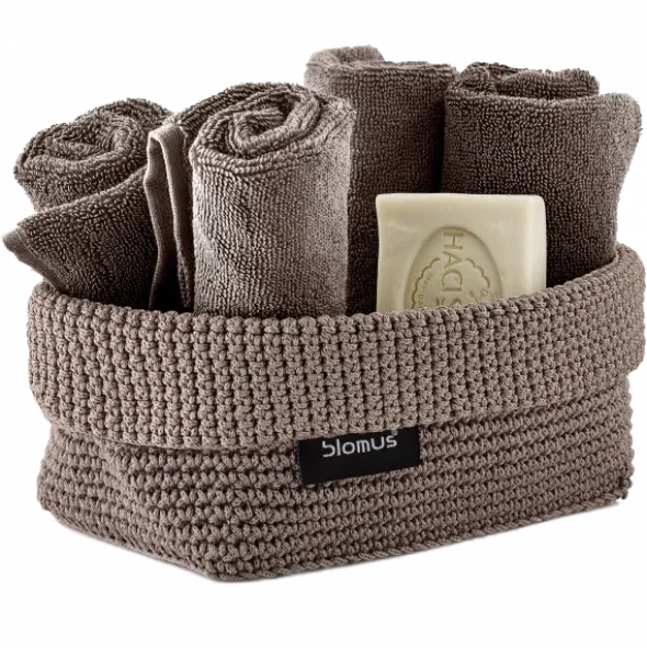 Häkelkorb -TELA- Farbe Taupe - Größe L