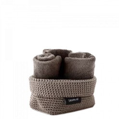 Häkelkorb -TELA- Farbe Taupe - Größe M