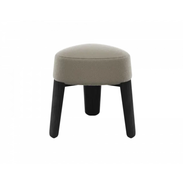 Hocker -KUON- Stoff Boucla Farbe Shitake, oak black stained