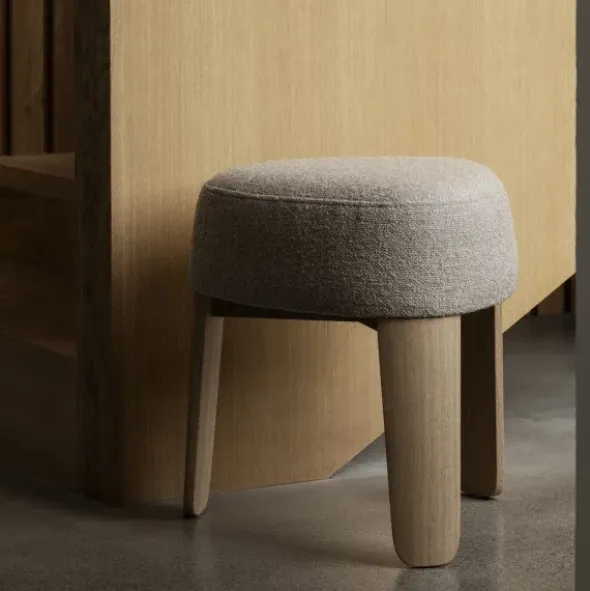 Hocker -KUON- Stoff Socia, Farbe Desert, oak nature
