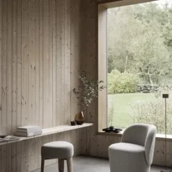 Hocker -KUON- Stoff Socia, Farbe Desert, oak nature