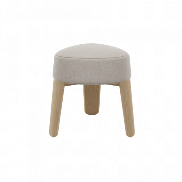 Hocker -KUON- Stoff Socia, Farbe Desert, oak nature