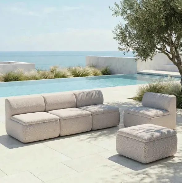 Hocker Modul -GROVA- Farbe Beige
