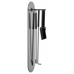 Kaminbesteck 5-tlg. Wandmontiert -ASHI- Farbe Black