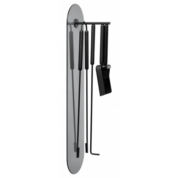 Kaminbesteck 5-tlg. Wandmontiert -ASHI- Farbe Black