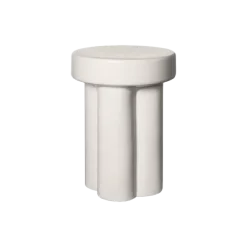 Keramik Hocker -TORU- Farbe Lily White - Form groß