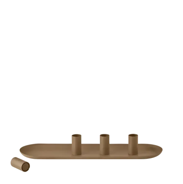 Kerzenhalter -LOHA- Farbe Amber Brown - Form: Oval