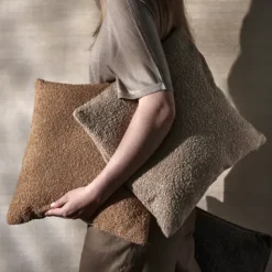 Kissenbezug -BOUCLE- Farbe Tan 40 x 40 cm