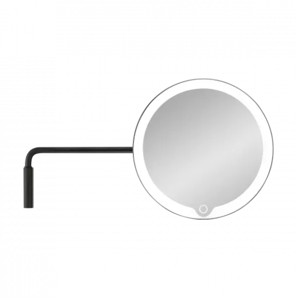 LED Kosmetikspiegel -MODO- Farbe Black, 5-fach Vergrößerung, mit Wandhalterung