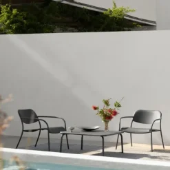 Loungetisch -YUA- Farbe Granite Gray - Größe 80 x 80 cm