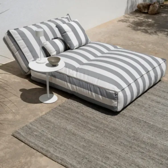 Outdoor-Bett -STAY- Farbe Lily White/Elephant Skin - Größe 120 x 190 cm