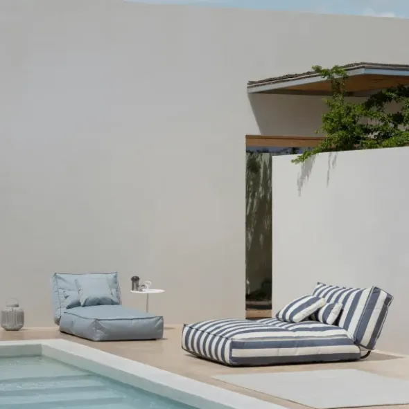 Outdoor-Bett -STAY- Farbe Lily White/Key Largo - Größe 120 x 190 cm