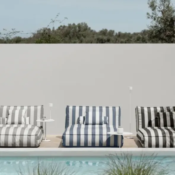 Outdoor-Bett -STAY- Farbe Lily White/Black - Größe 120 x 190 cm