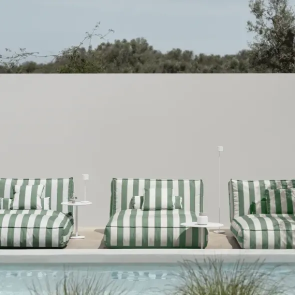Outdoor-Bett -STAY- Farbe Lily White/Duck Green - Größe 120 x 190 cm