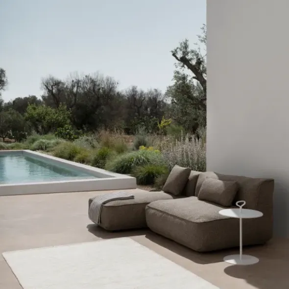 Outdoor Chaiselongue -GROW- Farbe Earth Bouclé (exkl. Bodenplatte)
