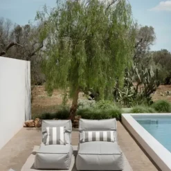 Outdoor-Lounger -STAY- Farbe Cloud - Größe 60 x 120 cm