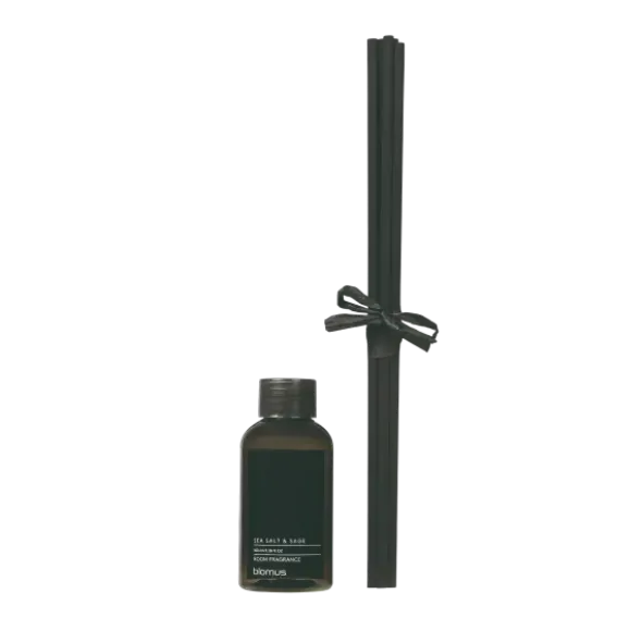 Raumduft Nachfüllset -FRAGA- Größe 100 ml + 5 Sticks, Duft: Sea Salt & Sage
