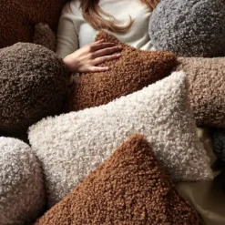 Rundes Kissen -TEDDY- Farbe Sharkskin