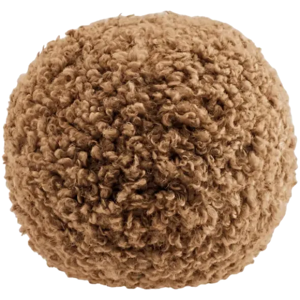 Rundes Kissen -TEDDY- Farbe Tan