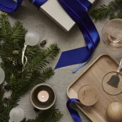 Satin Geschenkband -JUHLA- Farbe Mazarine Blue - Größe M