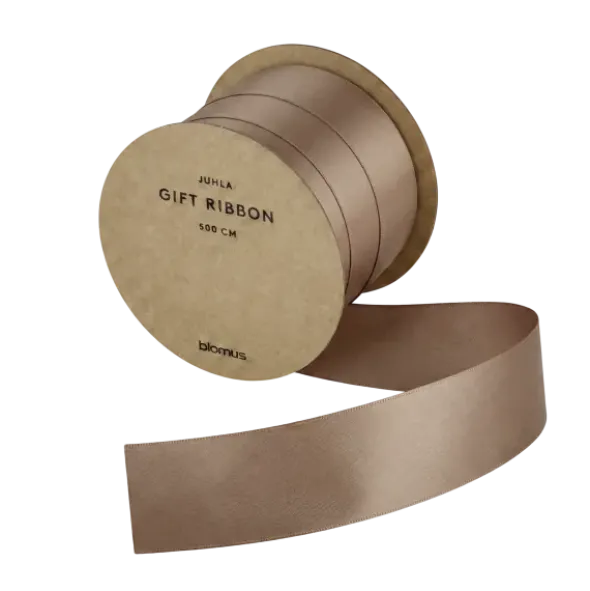 Satin Geschenkband -JUHLA- Farbe Tan - Größe M