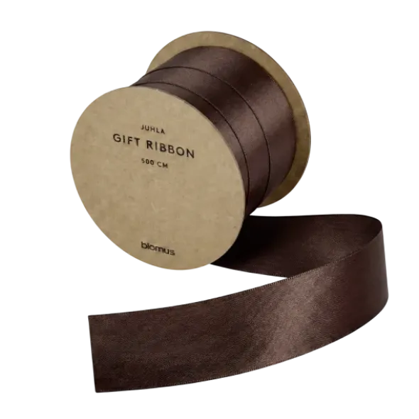 Satin Geschenkband -JUHLA- Farbe Dark Earth - Größe M